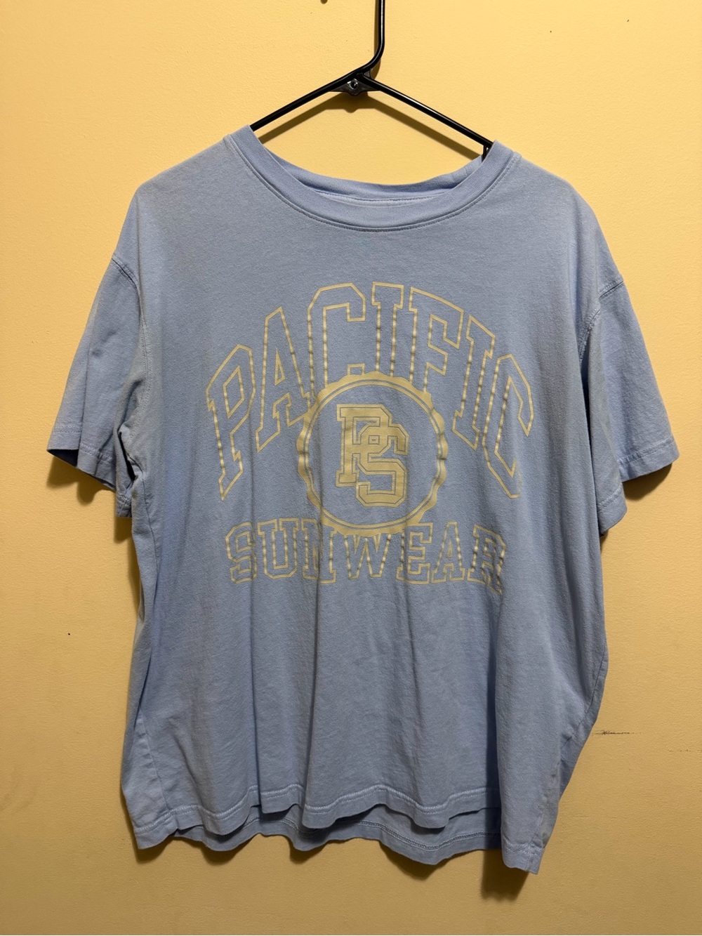 PacSun Light Blue Crewneck Tee with Logo Tag